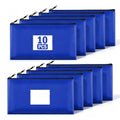 10 Pack Zippered Money Bags with Label Window - Cash & Deposit Organizer