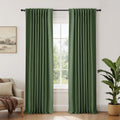 Blackout Curtains Set of 2 - Thermal Insulated Faux Linen Room Darkening Drapes