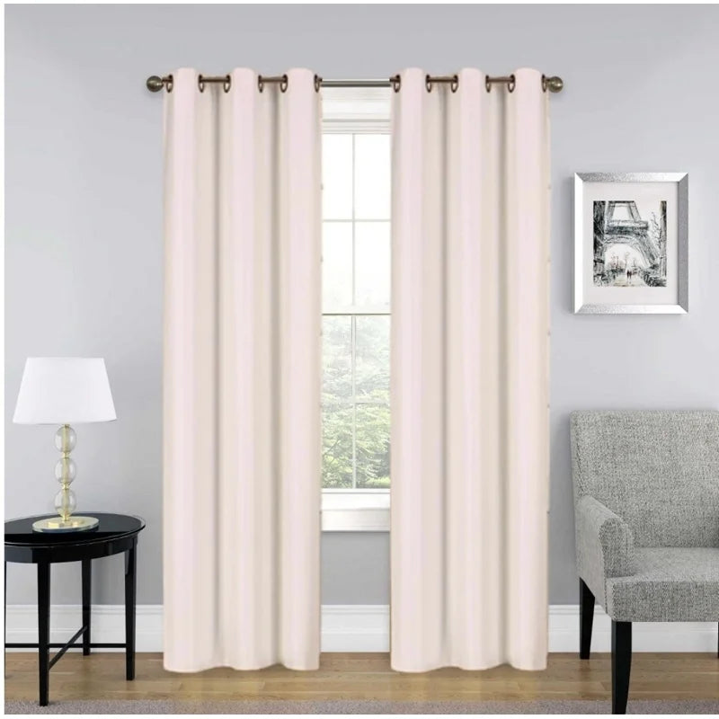 Blackout Window Curtain Drapes Set of 2 - Light-Blocking Thermal Grommet Panels
