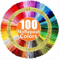100 Colors Embroidery Thread Kit - 8M Cross Stitch & Sewing Floss