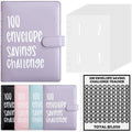 Money Saving Challenge Binder with Cash Envelopes - 100 Envelopes Set for Budgeting and Goal Tracking