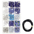 Jewelry Making Bead Kit with 100 Porcelain Ceramic Beads and 5 Meters Leather Cord
