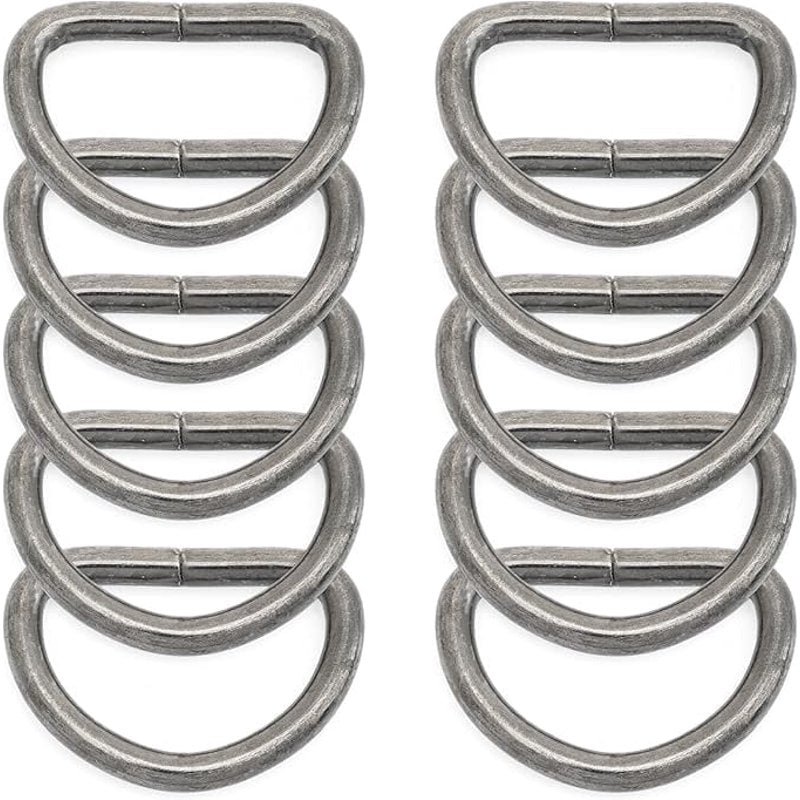 Metal D Rings 1 Inch Non Welded for Bags Belts Lanyards DIY Craft Accessories - Gunmetal & Variants