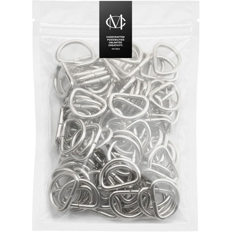 Metal D-Rings 3/4 Inch for Bags Belts Lanyards DIY Craft Accessories - Silver