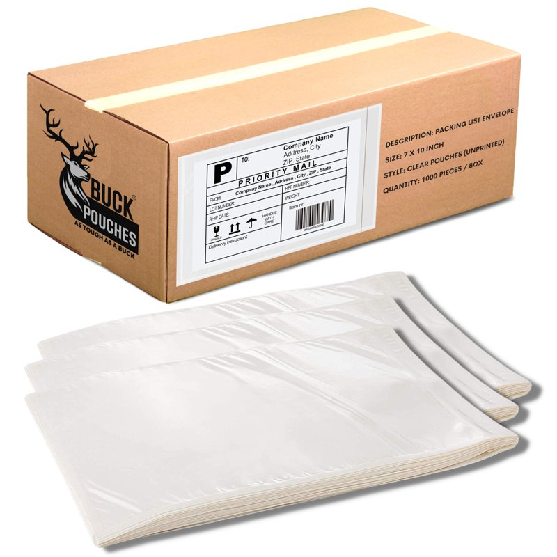 100 Pack Shipping Label Sleeves - Waterproof Peel & Seal Envelope Pouches for Documents & Labels