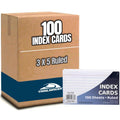 Bulk 3x5 White Lined Index Cards - Pack of 100, 10,000 Count for School & Office
