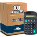 Bulk 100 Pocket Size Battery Calculators for Kids & Students - Basic Function