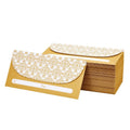 Gold Money Envelopes for Cash Gifts - 100 Pack with Secure Adhesive Seal, Floral Design, 6.7 x 3.3 Inches