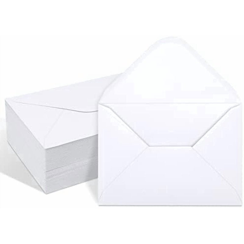 100-Pack 4x6 Inch White Envelope Set for Invitations and Cards - Wet Seal
