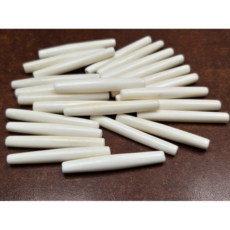 White Buffalo Bone Tube Beads - 2 Inch, 100 Pieces for Jewelry Making