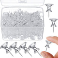 Large Clear Push Pins 1 Inch - Steel Point & Plastic Head for Cork & Bulletin Boards (100 Pieces)