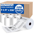 Thermal Receipt Paper Rolls 3 1/8 x 230 BPA Free 100 Rolls for POS Cash Registers