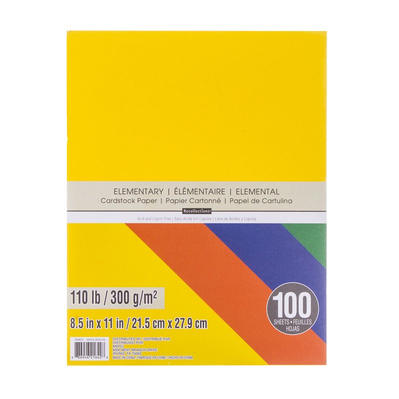 Assorted Color Cardstock Paper Sheets 8.5 x 11 Inches - 100 Sheets, Acid & Lignin Free