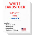 Heavyweight White Cardstock Sheets for Invitations, Business Cards & Art Projects - 80 lb, 8.5 x 11 Inches, 216 gsm, Pack of 100