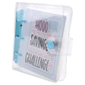 Savings Challenge Binder with Envelopes - Blue, Reusable Money Organizer