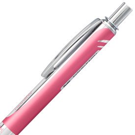 Gel Pen with 0.7mm Medium Tip - Pink Alloy Barrel, Black Ink