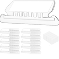 100Pcs Office File Folder Tab Labels with Inserts Clear Plastic Set