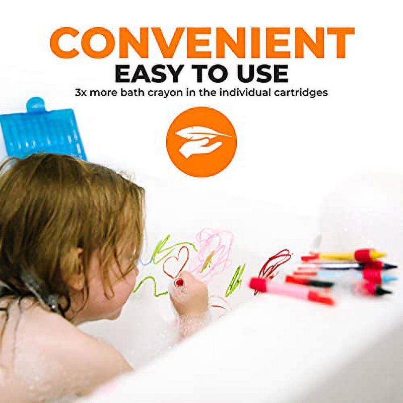 Bath Crayons for Kids - Washable Non-Toxic Gel Bath Toys Set, 10 Bright Colors