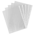 100pcs A4 Transparent PP Punched File Pockets for Office & Filing