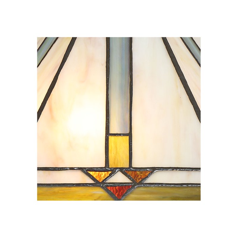 Traditional Tiffany Style Mission Accent Table Lamp - Bronze & Art Glass Shade