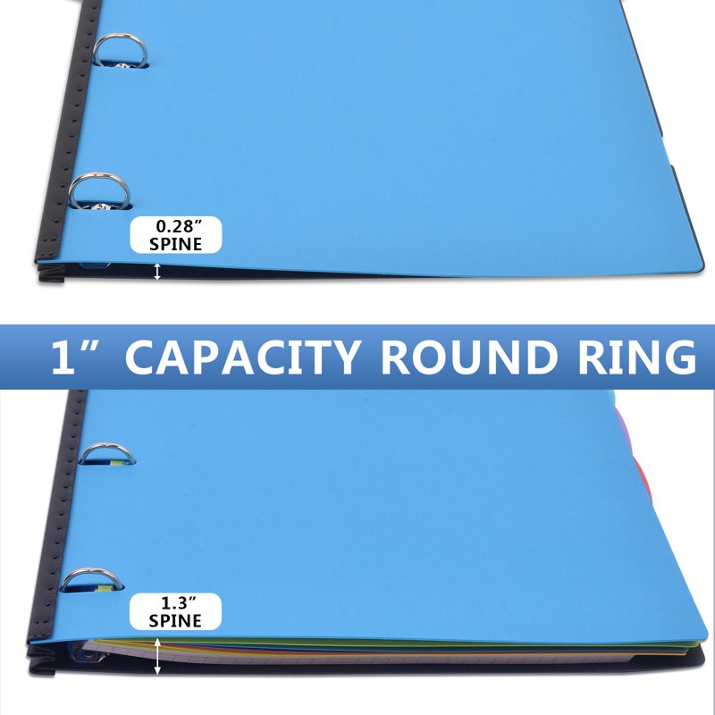Telescoping 3-Ring Binder for School & Office, Durable Refillable Organizer, Black