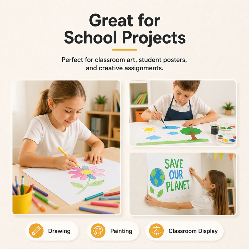 White Poster Board 11x14 Inch Bulk Pack - Heavyweight Art & Presentation Boards