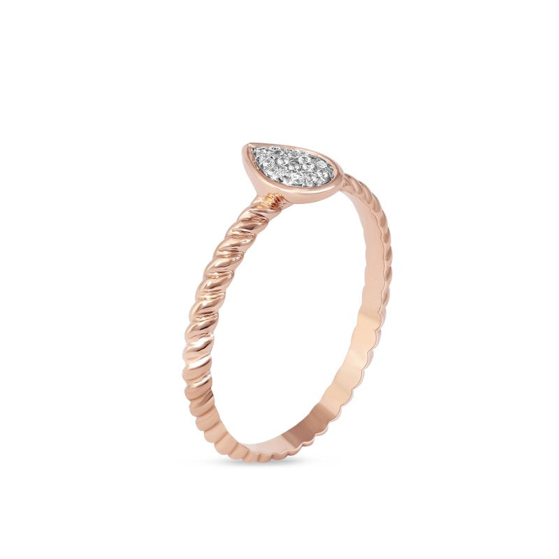 Sterling Silver Pink Tone Diamond Cluster Promise Ring - Pear Shape, 1/20 Ct TDW