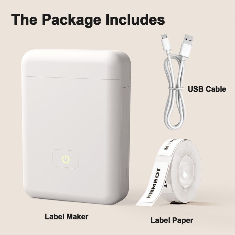 Portable Bluetooth Label Maker Machine with Tape - Compact Thermal Printer for Home Office Storage