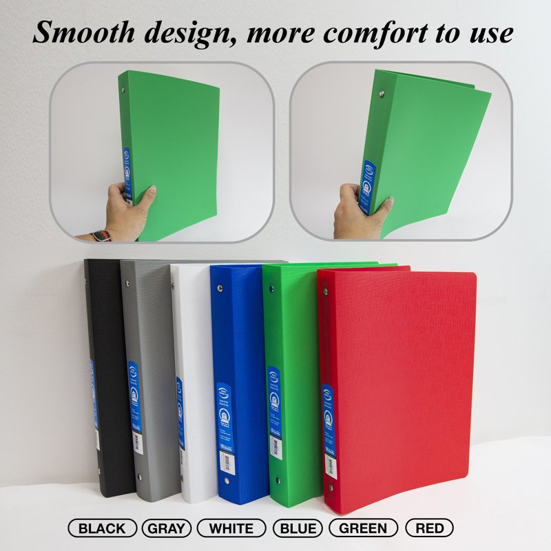 3 Ring Binders 1 Inch Assorted Colors Pack of 48 Office & School Supplies
