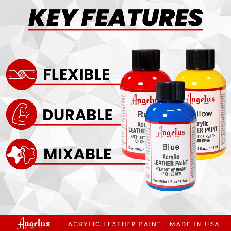 Angelus Acrylic Leather Paint 4oz - Brown for Shoe & Leather Customization