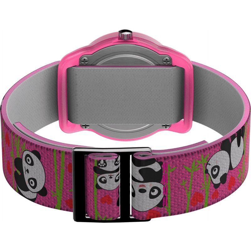 Kids Elastic Fabric Watch with Panda Design - Water Resistant, Adjustable Strap