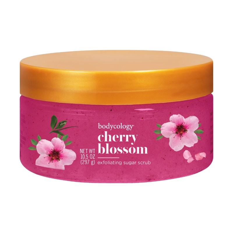 Bodycology Cherry Blossom Exfoliating Sugar Scrub 10.5 oz - Pack of 4