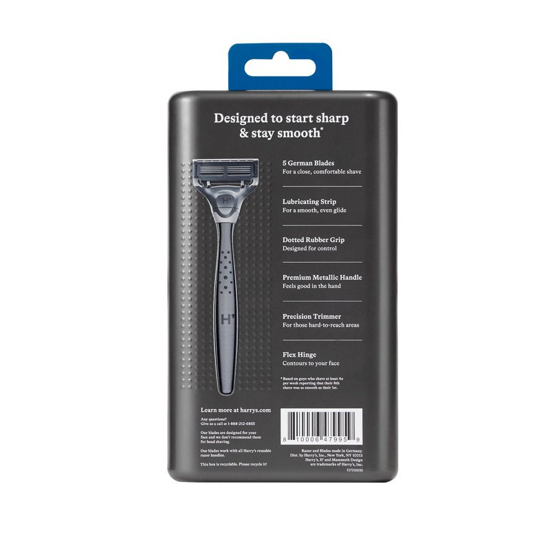 Men's Razor with Metal Handle & Blade Refills - Close & Comfortable Shave