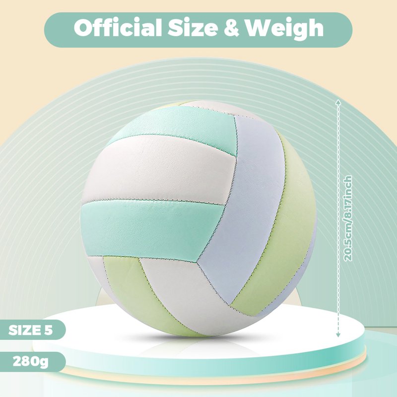 Indoor & Outdoor Volleyball - Soft Touch, Official Size 5 for Kids & Adults, Blue