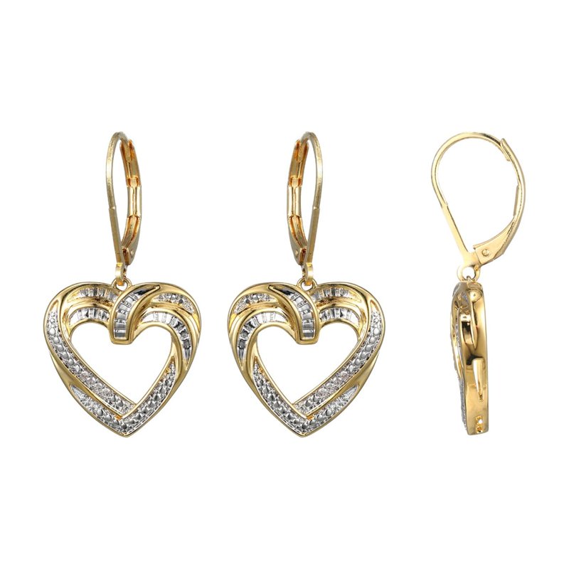 Forever Facets Diamond Accent 3-Piece Gold Jewelry Set for Women - Earrings, Pendant & Ring
