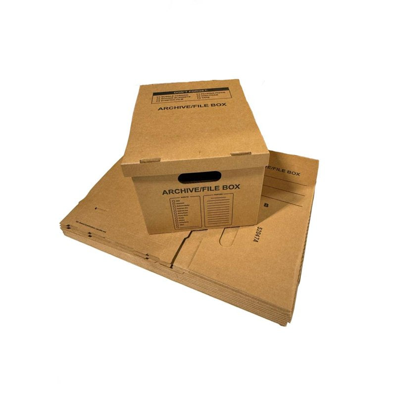 6 Pack Small File Storage Boxes with Lids - 15x12x10 inch Document Organizers with Handles