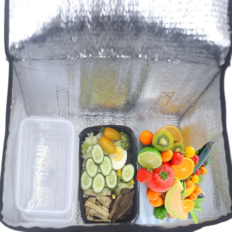 Insulated Reusable Grocery Shopping Bags 3 Pack - Collapsible, Hot & Cold Food Transport