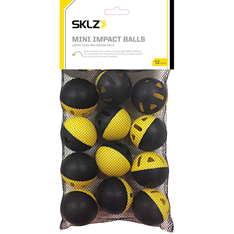 Mini Impact Balls for Baseball Practice, Hand-Eye Coordination & Training - Pack of 12