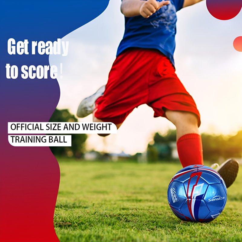 Senston Size 5 Soccer Ball with Pump - Official Match Ball for Training & Games (Blue, Variation: Size 5)