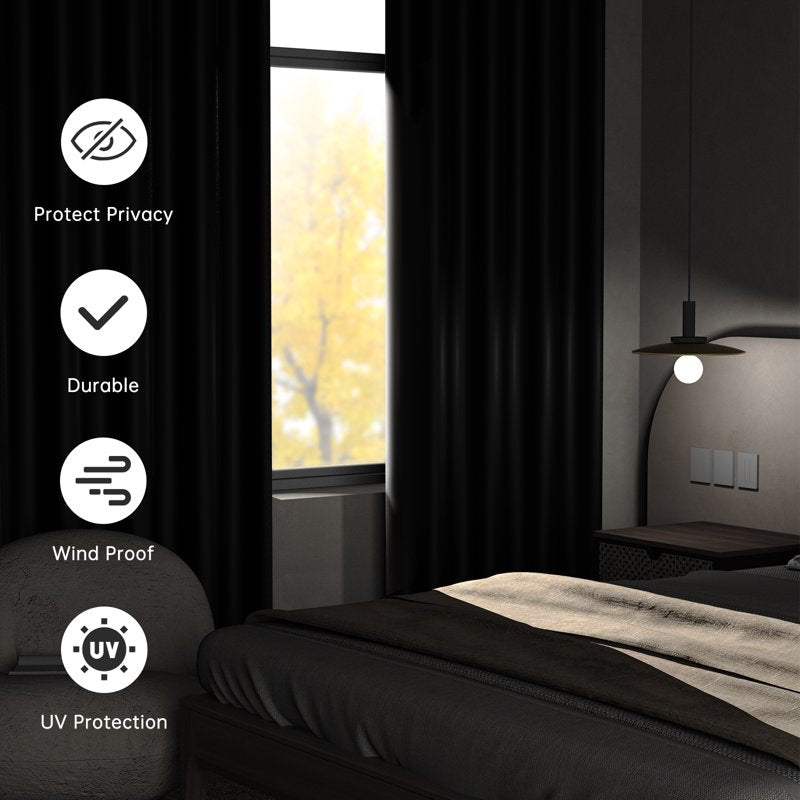 Blackout Curtains Set of 2 - Thermal Insulated Room Darkening Drapes for Bedroom & Living Room