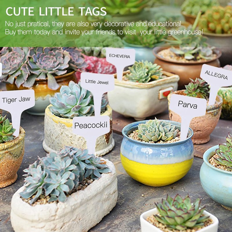 100 Pcs Waterproof Plant Labels Garden Markers with Pen - Outdoor & Reusable