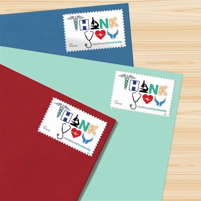 Healthcare Community USPS Forever Postage Stamp Sheet of 20 Thank You First Class