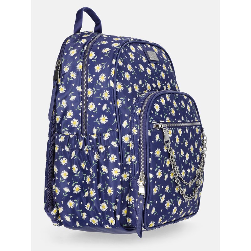 Women's Dome Backpack with Chain Accent - Stylish School & Travel Bag
