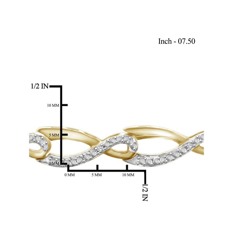 White Diamond Accent 14K Gold Over Silver Infinity Bracelet 7.5