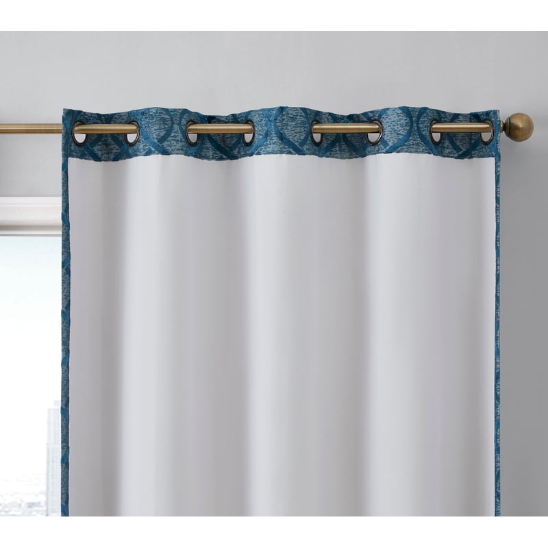 THD Blackout Curtain Panels - 50W x 96L Teal Blue, Grommet Privacy 2-Piece
