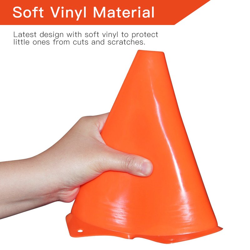 12 Pack Sports Training Cones - Durable Traffic & Agility Markers, 7 Inch Orange
