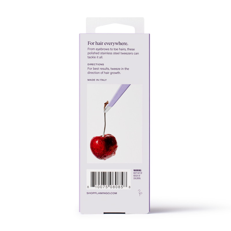 Stainless Steel Women's Tweezers with Slant Tip - Multi-Purpose Hair Removal Tool, Lilac