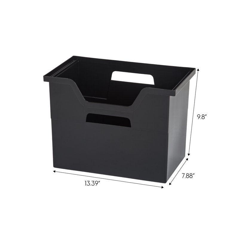 Large Portable Desktop File Box with Handles and Hanging Folders - 4 Pack