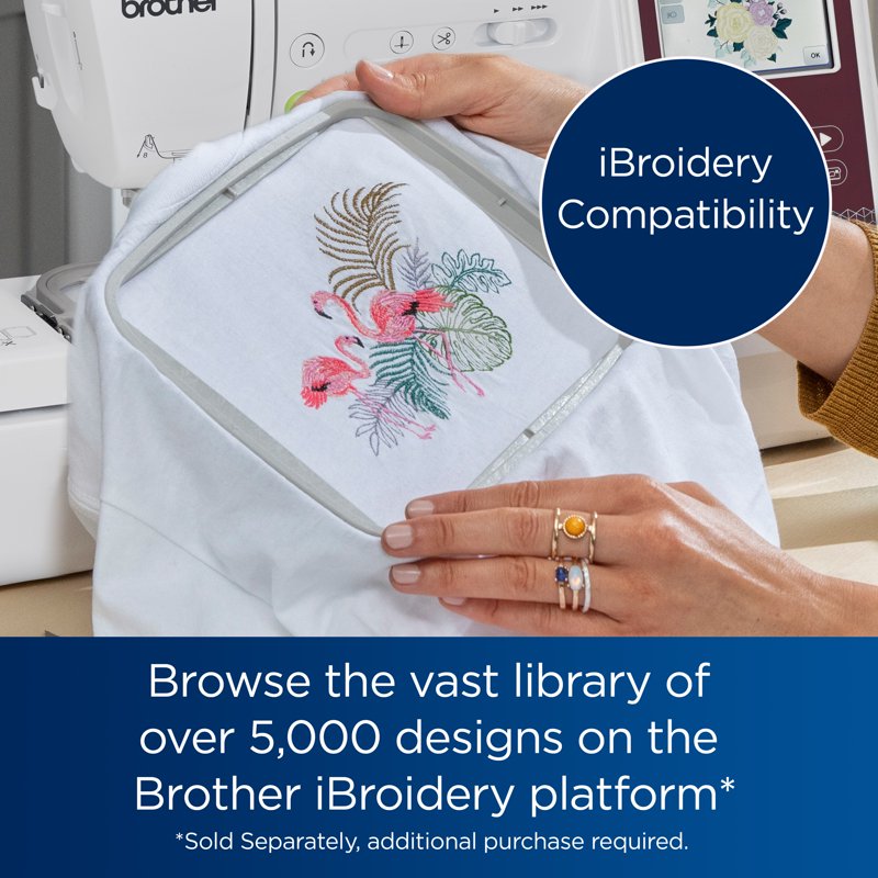 Brother SE725 Sewing and Embroidery Machine with 50 Free Designs, App Connectivity
