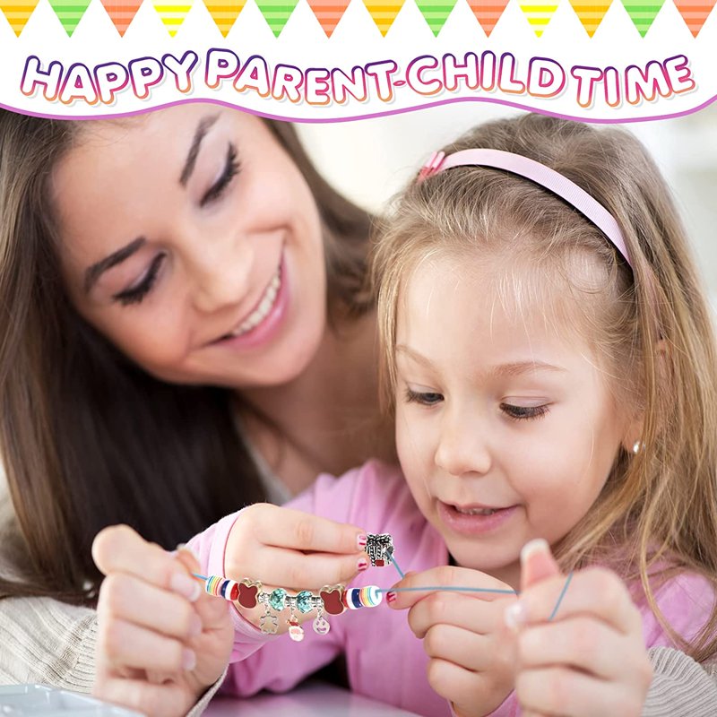 Jewelry Making Kit for Kids Girls - Unicorn Charm Bracelet Craft Set for Ages 6-12
